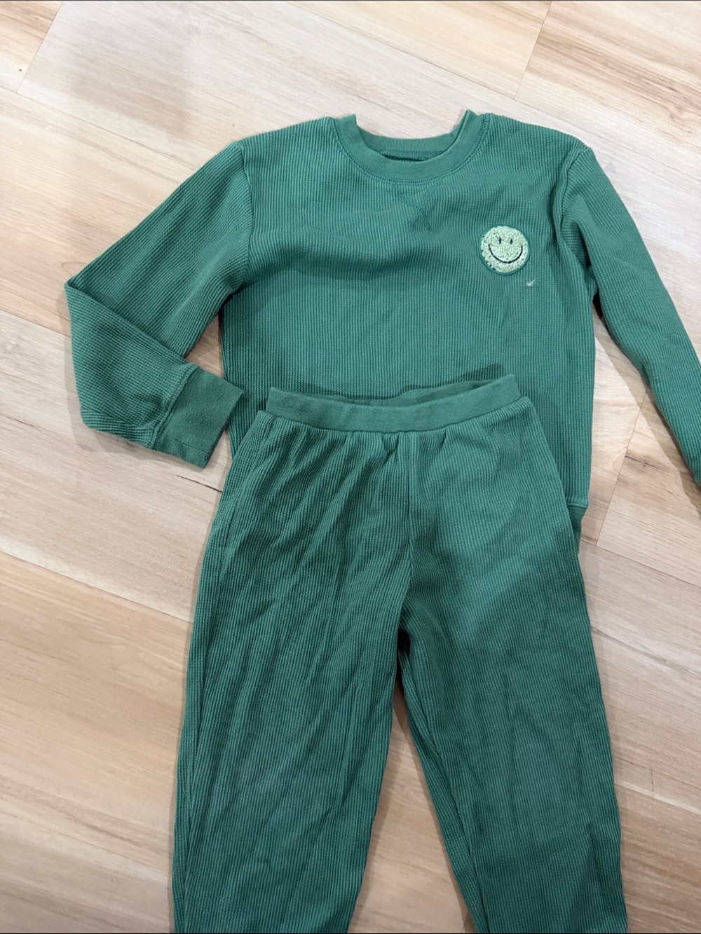 Kids Green Ribbed Lounge Bottoms - Cozy Everyday Pants